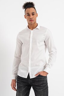 Рубашка из лиоцелла с заостренным воротником Armani Exchange, белый