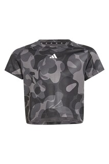 Короткая футболка с фигурным рисунком Adidas Sportswear, черный