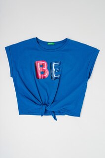 Хлопковая футболка с рисунком United Colors Of Benetton, синий