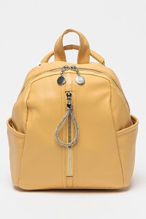 Рюкзак из экокожи с карманами Francesca Rossi, желтый
