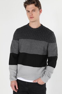 Полосатый свитер с овальным вырезом Colin&apos;S, серый Colins