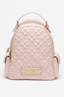 Стеганый рюкзак из экокожи Love Moschino, розовый