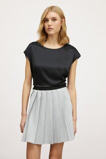 Блуза с асимметричным подолом Motivi, черный