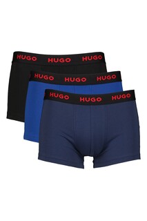 Боксеры с логотипом - 3 пары Hugo, черный
