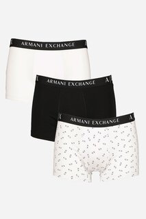 Боксеры с рисунком и без рисунка – 3 пары Armani Exchange, белый