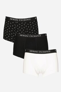 Боксеры с рисунком и без рисунка – 3 пары Armani Exchange, черный