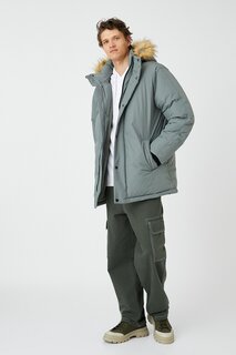 Зимняя куртка с капюшоном Koton, серый