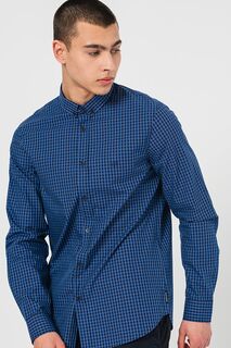 Клетчатая оксфордская рубашка Armani Exchange, синий