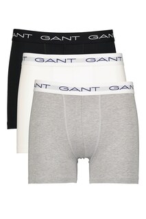 Боксеры с логотипом - 3 пары Gant, черный