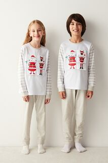 Хлопковая пижама с рождественским принтом Penti, белый