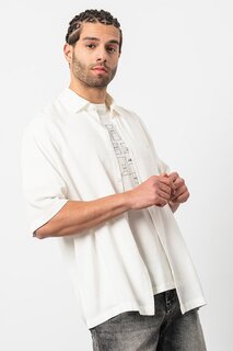 Рубашка свободного кроя из вискозы Armani Exchange, белый
