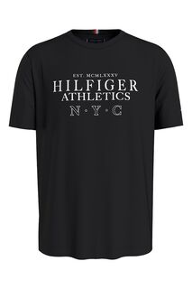 Хлопковая футболка с логотипом Tommy Hilfiger, черный