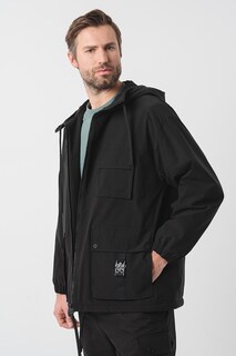 Легкая куртка с капюшоном и карманами Hugo, черный