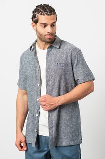 Рубашка из льна с классическим воротником Armani Exchange, серый