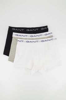 Боксеры с логотипом - 3 пары Gant, черный