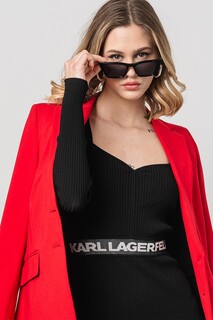 Приталенное платье с логотипом Karl Lagerfeld, черный