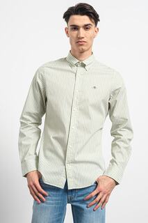 Приталенная рубашка в полоску Gant, белый