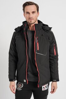 Зимняя куртка Tropico с дизайном 2-в-1 и капюшоном Geographical Norway, черный