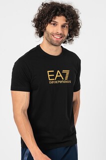 Хлопковая футболка с логотипом Ea7, желтый