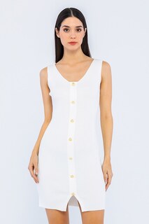 Платье с декоративными пуговицами Giorgio Di Mare, белый