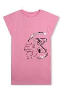 Платье-Футболка с логотипом Karl Lagerfeld, розовый