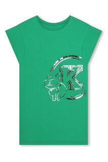 Платье-Футболка с логотипом Karl Lagerfeld, зеленый