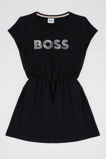 Укороченное платье с логотипом Boss Kidswear, черный