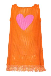 Сетчатое платье с узором в виде сердечек Agatha Ruiz De La Prada, оранжевый