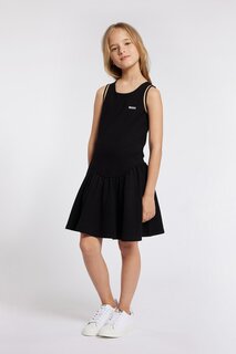 Укороченное платье с логотипом Boss Kidswear, черный