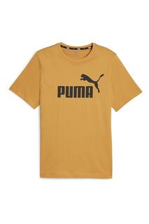 Хлопковая футболка с логотипом Essential Puma, охра