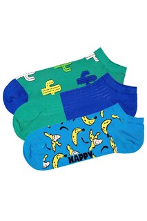 Носки до щиколотки — 3 пары Happy Socks, зеленый