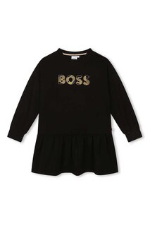 Платье с логотипом Boss Kidswear, черный