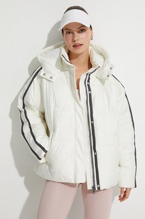 Зимняя куртка с капюшоном и контрастами Koton, белый