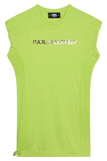 Платье с модалом и набивкой Karl Lagerfeld, зеленый