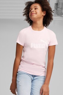 Хлопковая футболка с логотипом Puma, розовый
