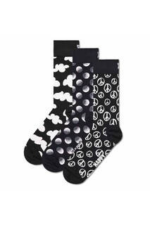 Длинные носки с рисунком - 3 пары Happy Socks, черный