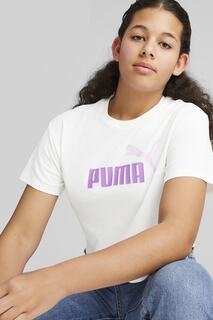 Укороченная футболка с логотипом Puma, белый