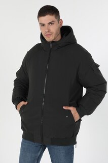 Утепленная зимняя куртка с капюшоном и рукавами реглан Colin&apos;S, черный Colins