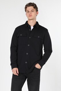 Хлопковая куртка-рубашка с нагрудными карманами Colin&apos;S, черный Colins
