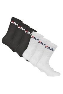 Носки с логотипом, 6 пар Fila, черный