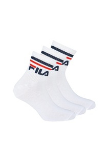 Короткие носки с логотипом - 3 пары Fila, белый
