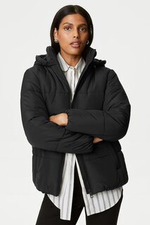 Зимняя куртка со съемным капюшоном Marks &amp; Spencer, черный