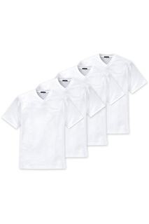 Домашняя футболка со шпицем, 4 шт Schiesser, белый