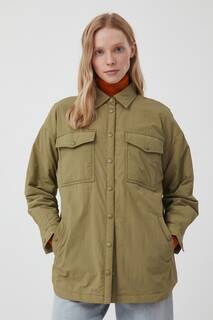 Утепленная куртка-рубашка с карманами Finn Flare, зеленый