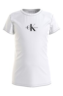 Приталенная футболка с логотипом Calvin Klein, белый