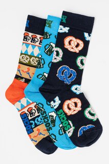 Длинные носки с рисунком - 3 пары Happy Socks, мультиколор