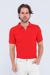 Узкая футболка с воротником Giorgio Di Mare, красный