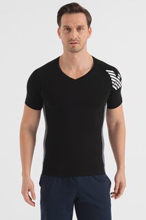 Домашняя футболка со шпицем Emporio Armani Underwear, черный