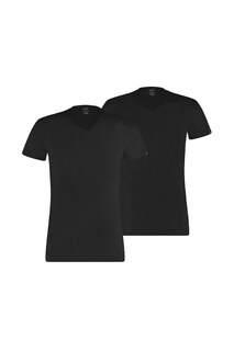 Хлопковая футболка с заостренным вырезом - 2 шт Puma, черный