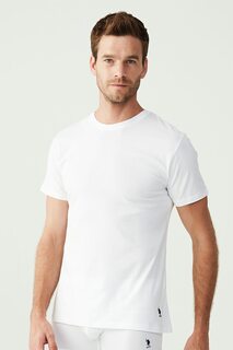 Домашняя футболка с овальным вырезом - 2 шт U S Polo Assn , белый